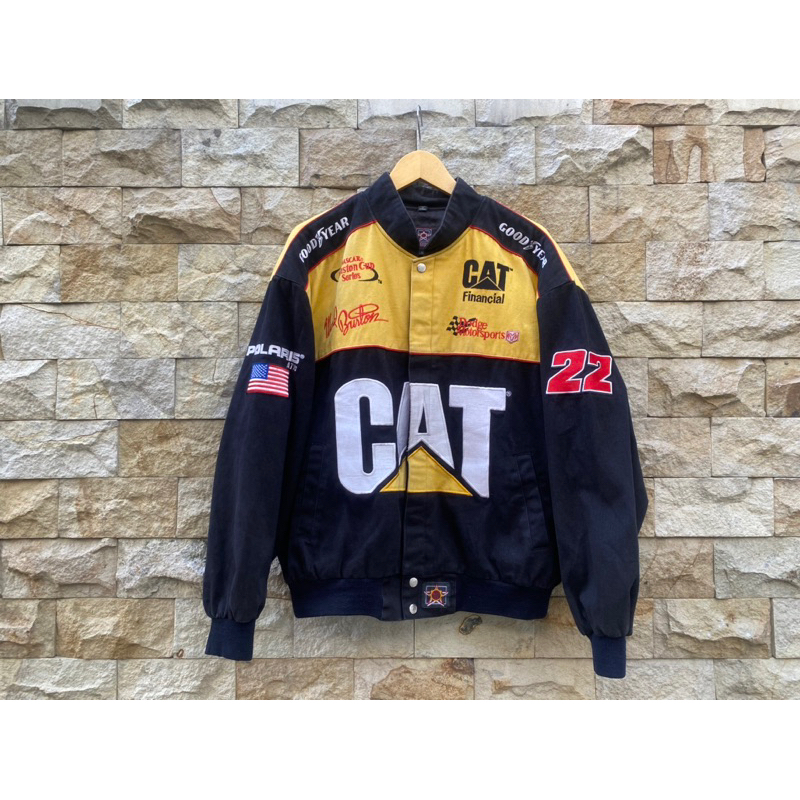 Nascar Cat caterpillar jacket by jh design jeff hamilton starter nfl nba mlb