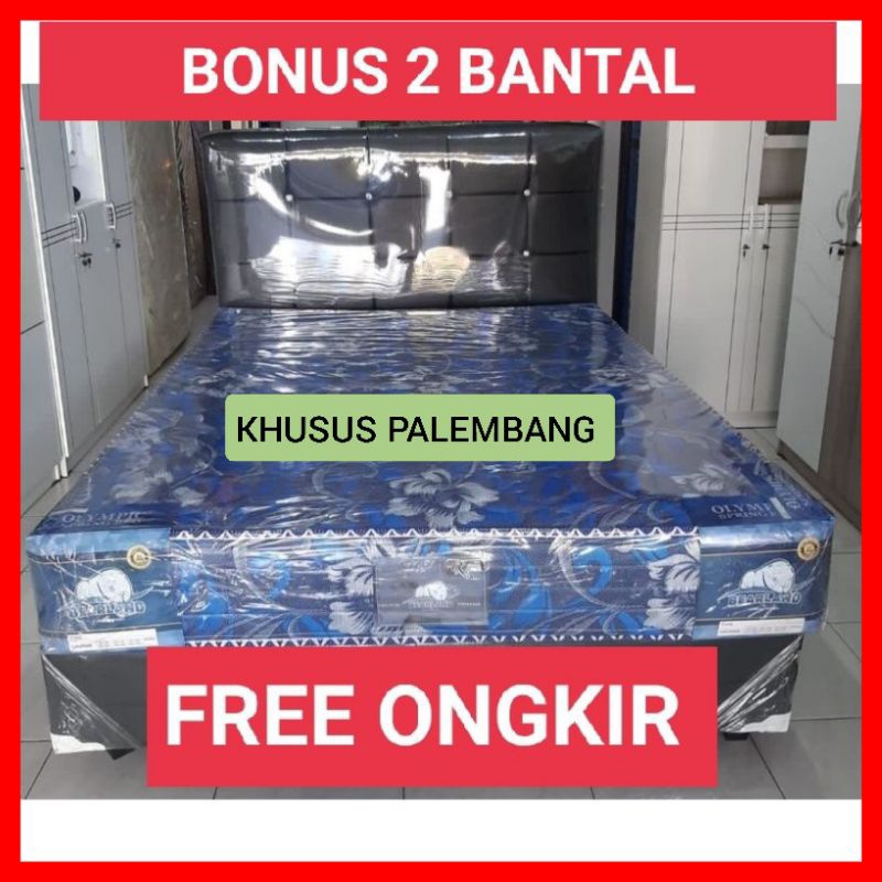 KHUSUS PALEMBANG KASUR SPRING BED SPRINGBED SET BONUS 2 BANTAL