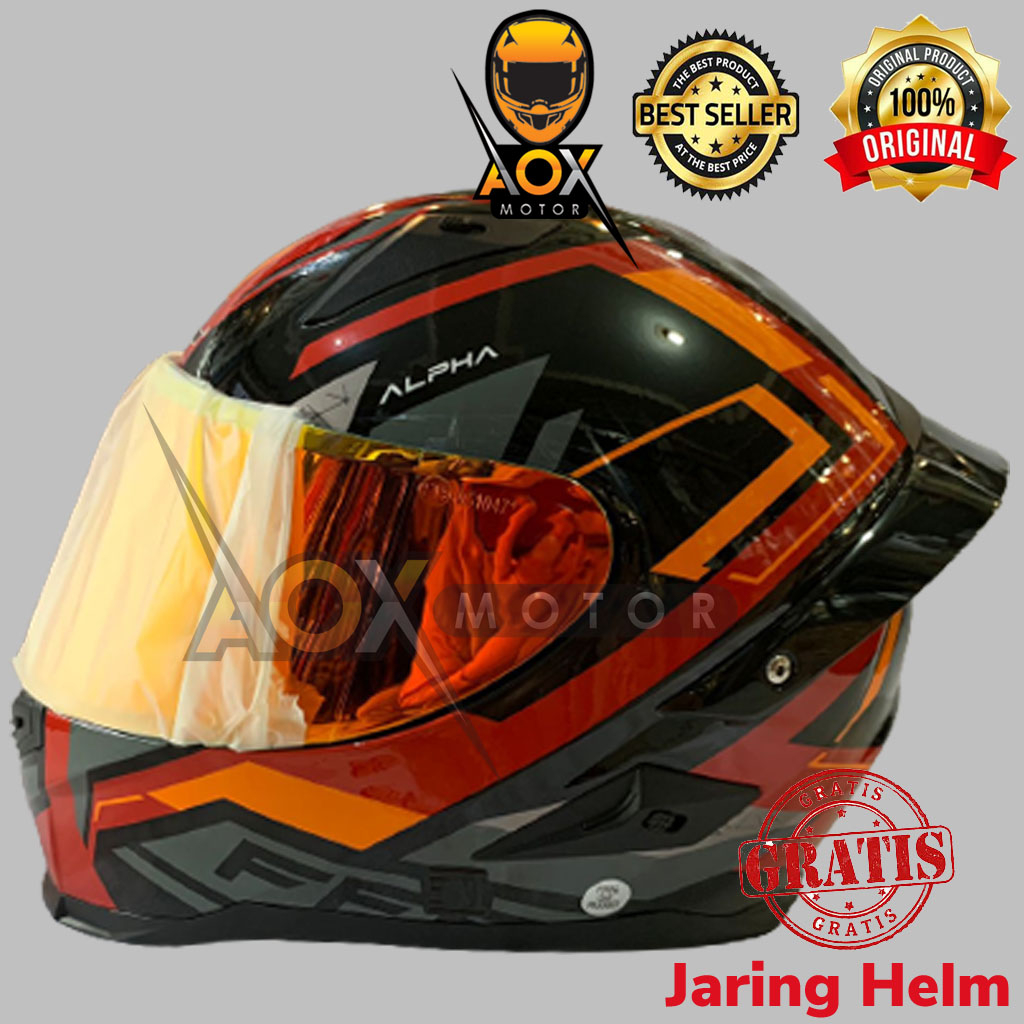 Helm SNAIL FF S1 Motif Alpha Fullface (ongkir 2kg), Gratis Jaring Helm