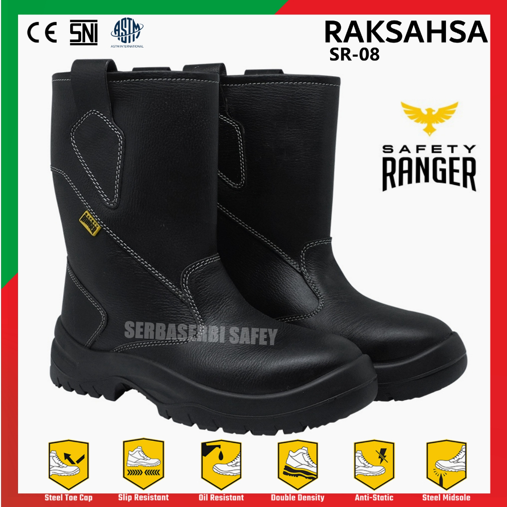 SEPATU SAFETY SR-08 RAKSASHA RANGER -PU/TPU SAFETY SHOES RANGER TERBARU