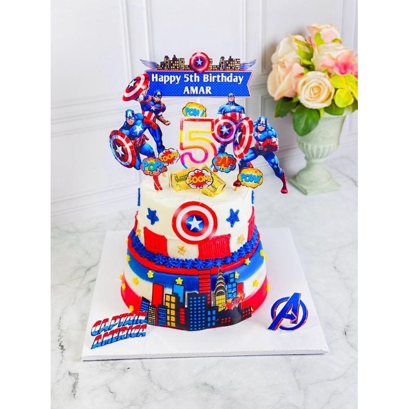 

kue ulang tahun birthday captain America