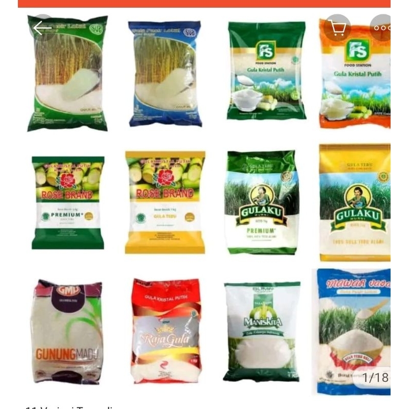 

Gula pasir kemasan merk random