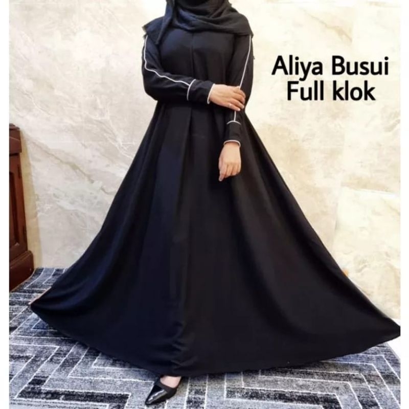 BA10981601 Abaya Gamis turkey Polos Hitam Kaftan Arab Dress Renda Dubai