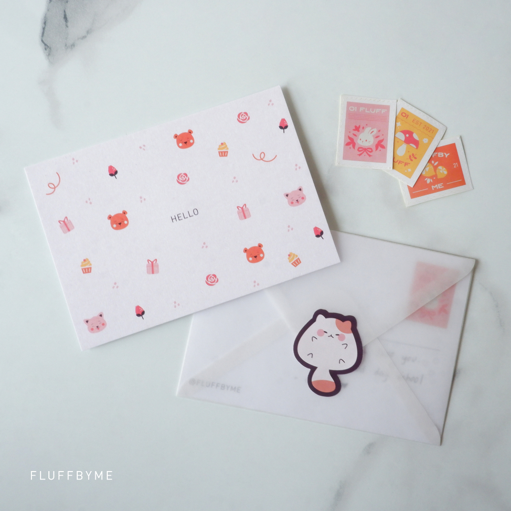 

Fluff Pink Postcard Set