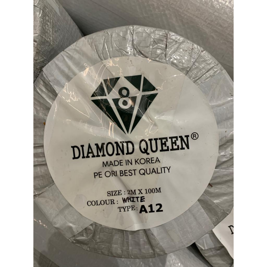 TERPAL ROLL A12 WARNA PUTIH PE ORI IMPORT KOREA DIAMOND QUEEN (Harga Roll)