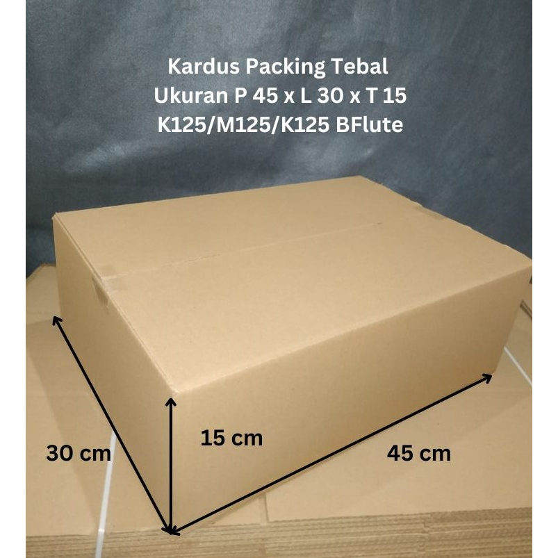 

Kardus Packing Tebal P45 cm x L30 cm x T15 cm Bahan K125/M125/K125 BFlute