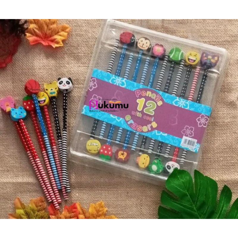 

Pensil fancy/pensil dan penghapus/pensil anak murah