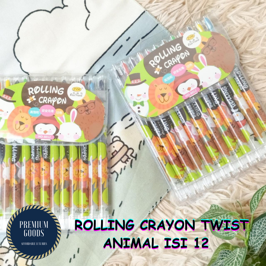 

SET ALAT MEWARNAI CRAYON PUTAR HO-8012 ISI 12 PCS / ROLLING CRAYON TWIST ANIMAL KRAYON PUTAR HALUS ORIGINAL JOYKO