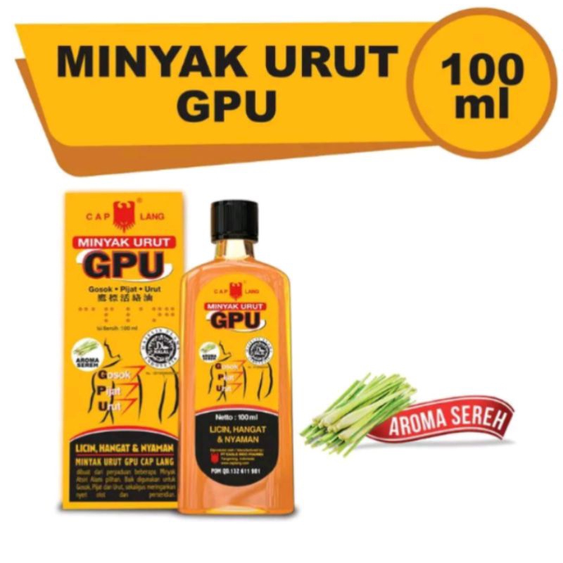 MINYAK URUT GPU CAP LANG CAPLANG 100ML MINYAK SEREH / MINYAK PALA / MINYAK ATSIRI NATURAL