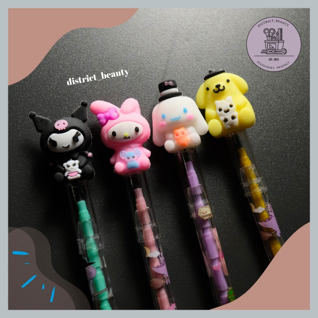 

PENSIL SUSUN SANRIO BUAH PENSIL BENSIA PELURU ALL KARAKTER FAST FOOD BUAH KUE MINION