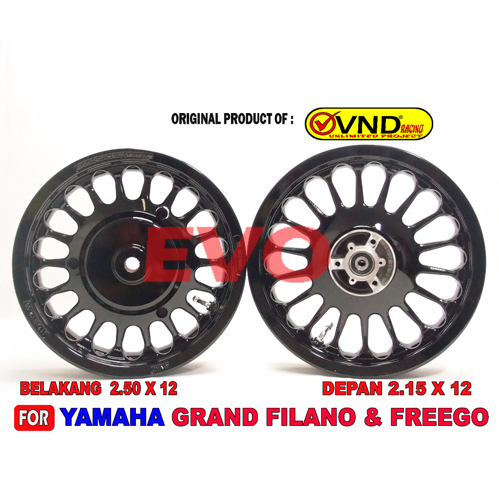 VELG ORIGINAL VND ROULLETE YAMAHA GRAND FILANO DAN FREEGO RING 12