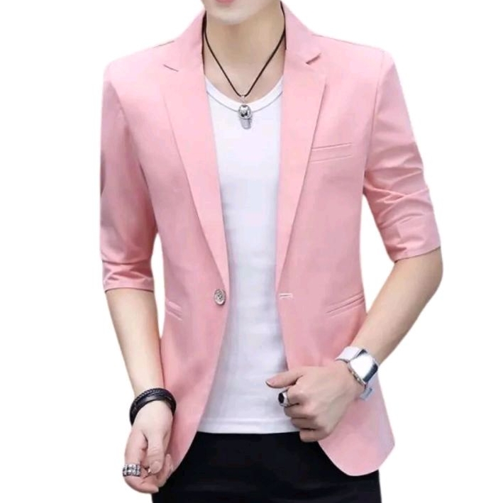 Jas Blazer Pria Korean Style Tangan 3/4