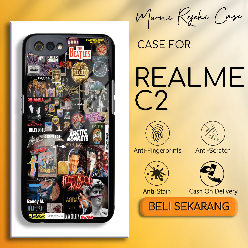 Case Hp Realme C2 Aesthe Black Casing Realme C2 Cassing Hardcase Softcase Glossy 2d Case Termurah