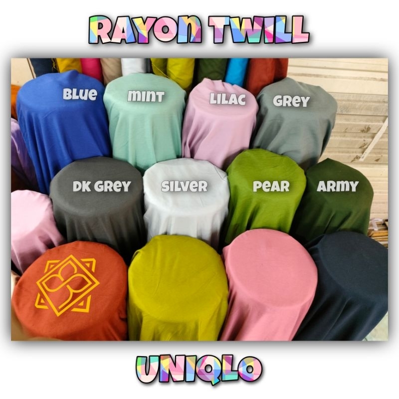 Rayon Twill UNIQLO - bahan kain katun rayon premium - cotton lembut dan lentur