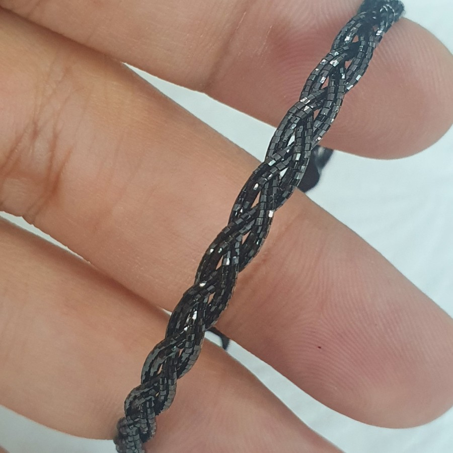 gelang kepang black gold emas 75 % 750 75%