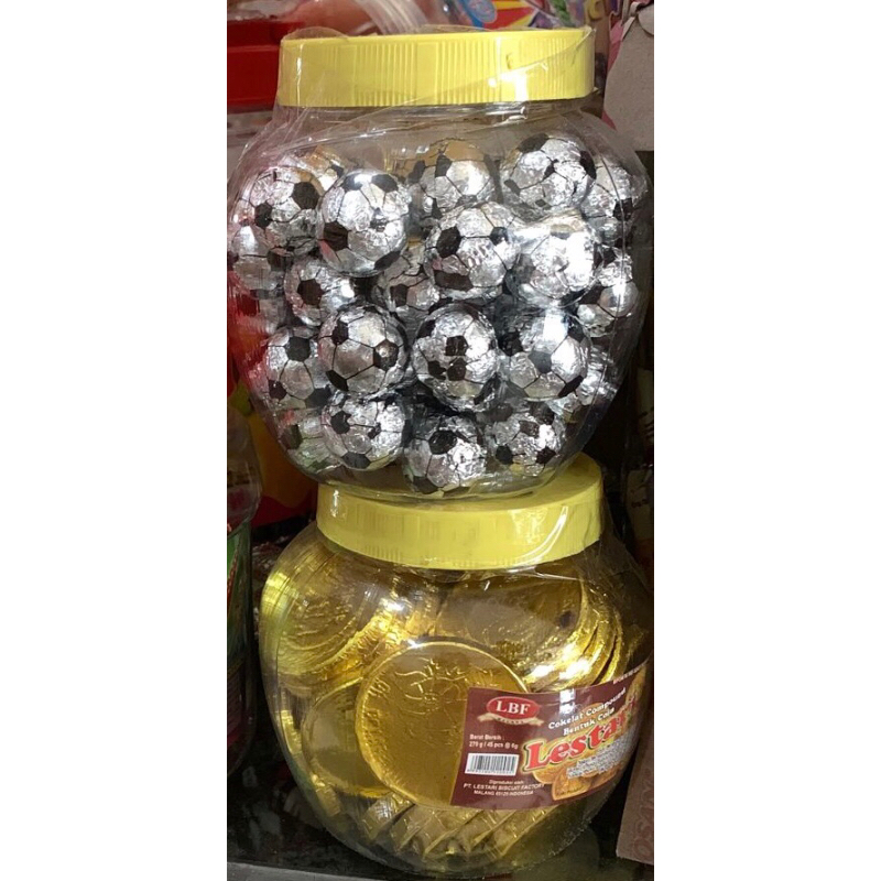 

Coklat Koin Emas Cokelat Bola 1 Toples isi 45pcs LBF Lestari