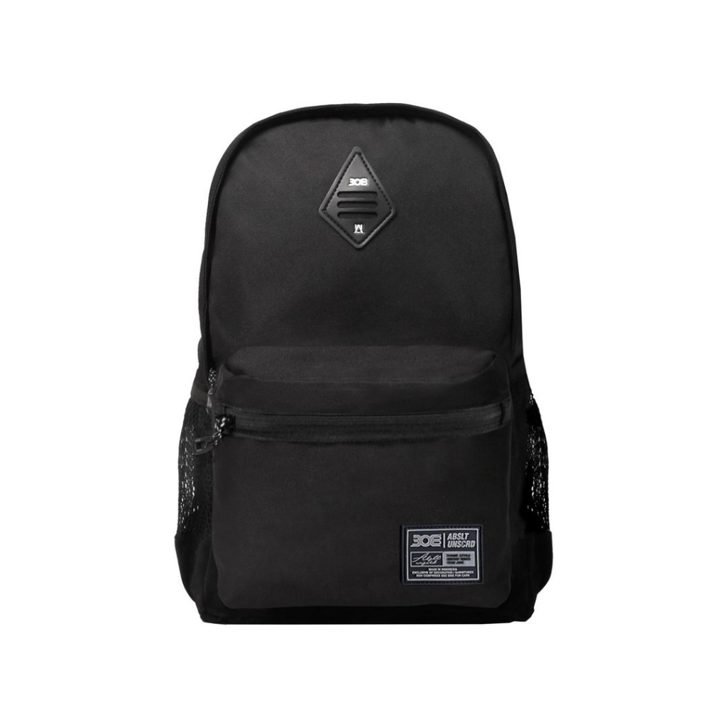 308 Absltunscrd - BACKPACK / TAS RANSEL BAG LAPTOP SCRIPT LABEL RUBBER - Black