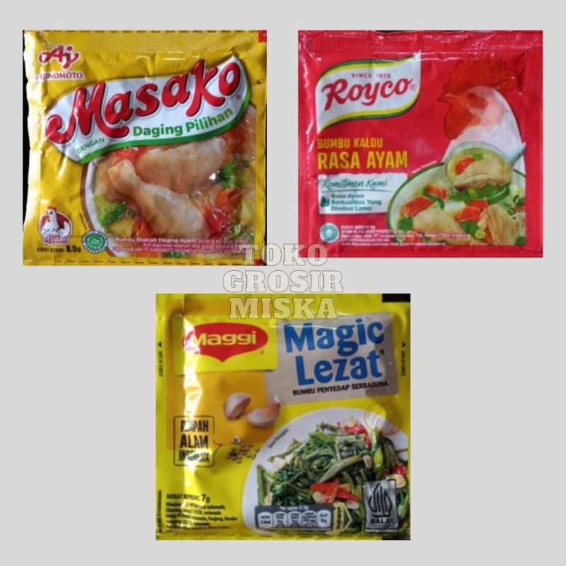 

Bumbu penyedap rasa Masako, Royco, Magic