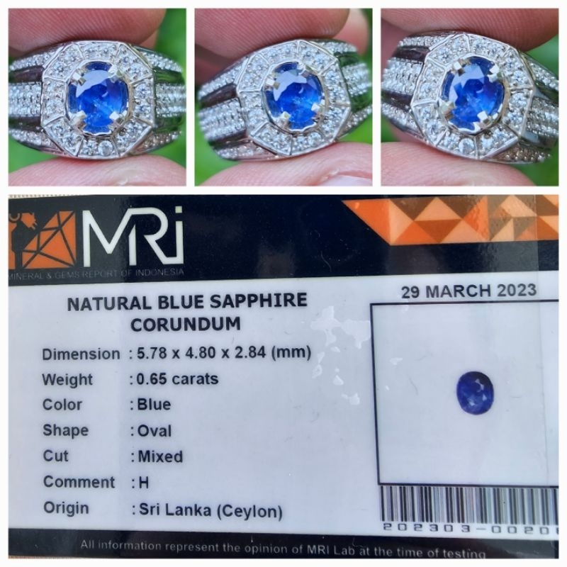 Natural Blue Sapphire Ceylon Srilanka Memo 0.65 crt