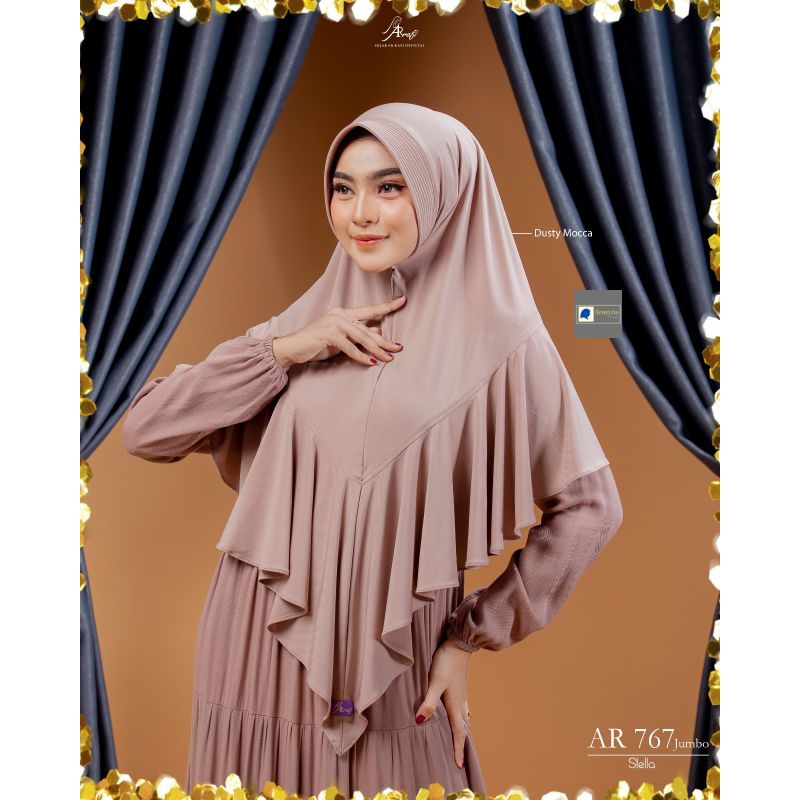 Hijab Instan ARRAFI AR 767 Stella Premium Polos Rempel Pet Antem