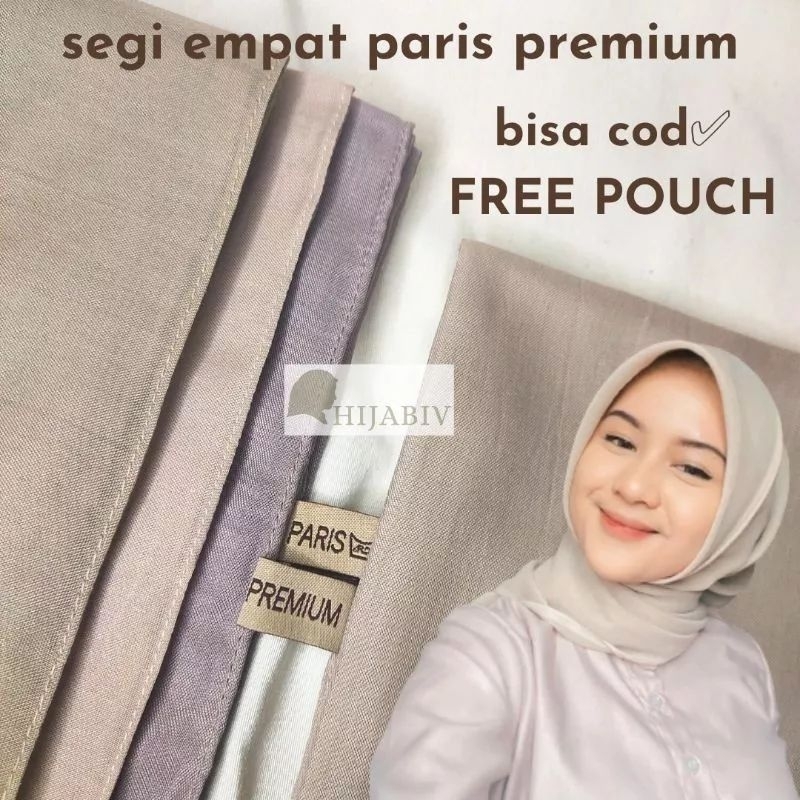 Hijab, jilbab segiempat Paris premium original almahira