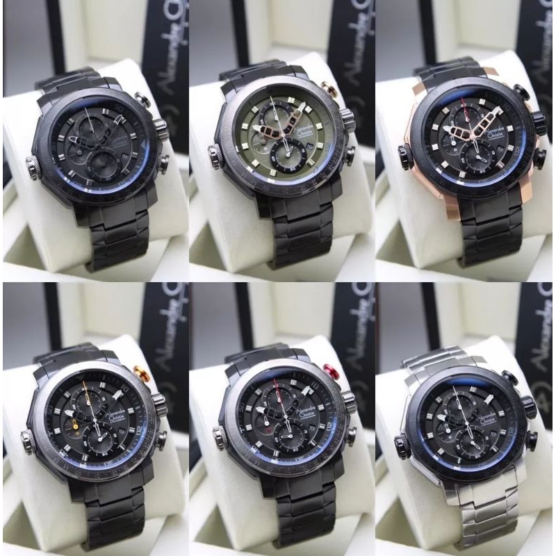 Alexandre christie 6565 rantai pria original / ac 6565mc analog / jam pria alexandre christie 6565