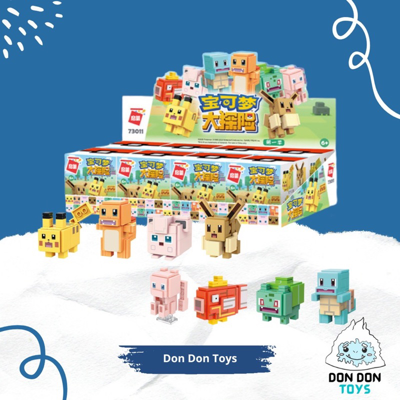 Mainan Bricks Balok 3D DIY Qman Pokemon Quest Blind Box Mystery Box