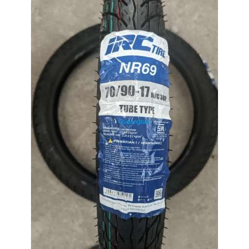 SEPASANG [ 2 PCS ] BAN LUAR MOTOR BEBEK [ IRC ] NR69 70/90 & 80/90 RING 17 TUBE TYPE / NON TUBLES TU