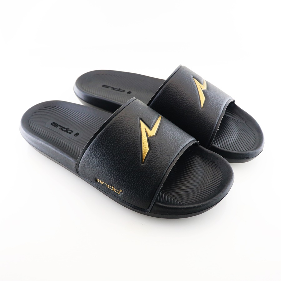 LIMITED EDITION Ando Slide 05 Hitam/Emas - Sandal Slide Pria Ando Surabaya