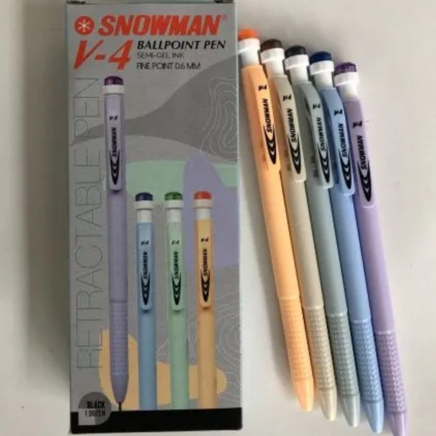 

Pulpen / pena Snowman V4 Semi-Gel Ink 0.6mm Black / Hitam