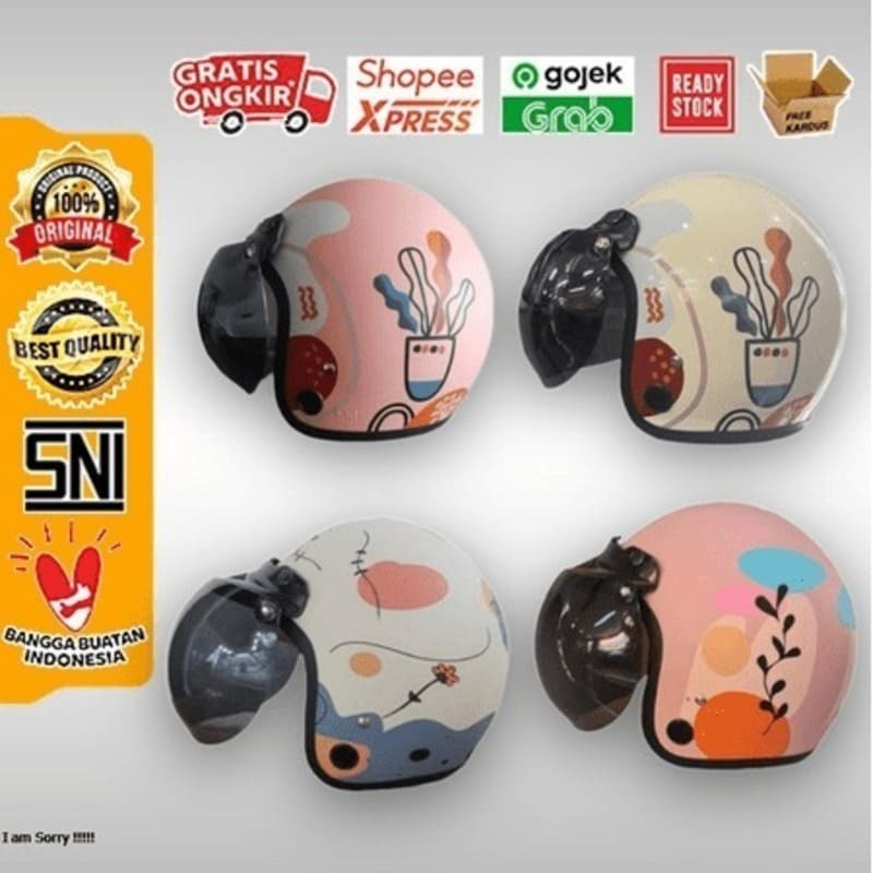 Helm Bogo Retro ANT CoffeBerry (Helm Kekinian)