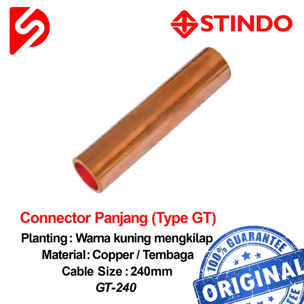 Sok Skun Tembaga / Connector Panjang Tembaga GT-240 / GT240 STINDO