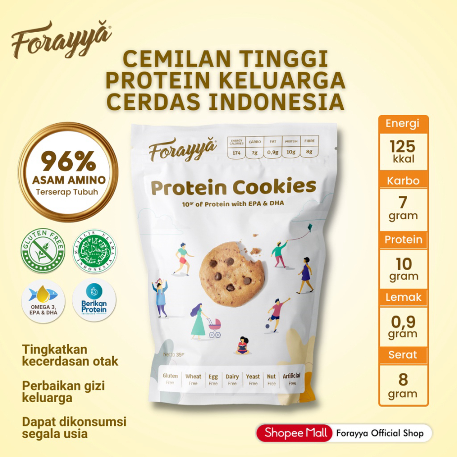 

[NOT FOR SALE] Forayya Protein Cookies Tinggi Protein Gluten Free