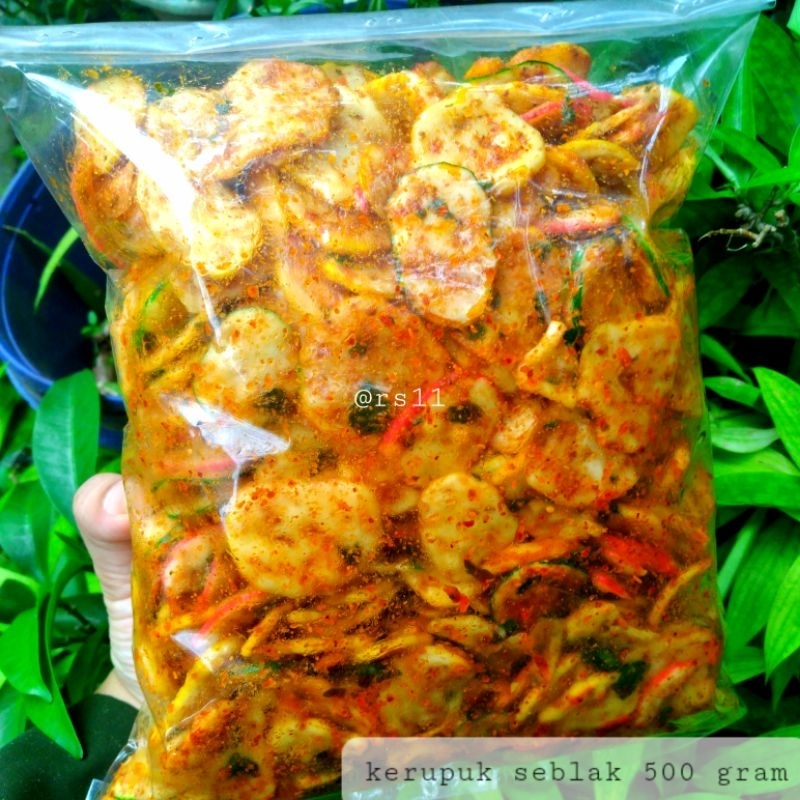 

kerupuk seblak kering 500 gram home made cemilan murah renyah enak bisa request rasa