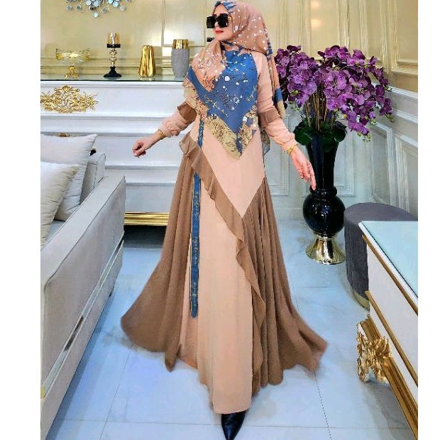 QUEEN SERIES SYARI TERBARU ORIGINAL BY SYAFEERA / SET SYARI SCRAF JUMBO / PRINTING EPSON DIGITAL