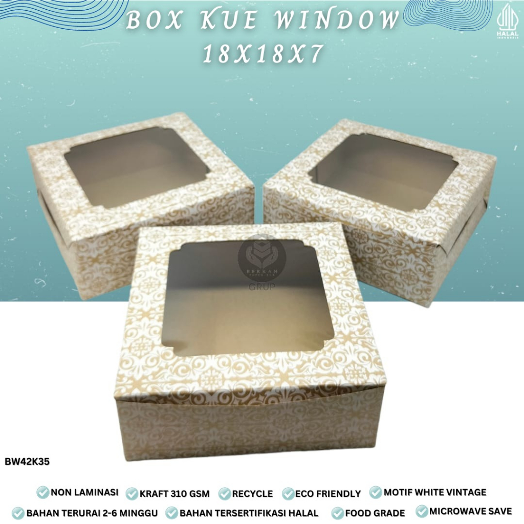 

Box Nasi Catering Dus 18x18 Dus Nasi Window (BW42K35-18X18X7 Cm)