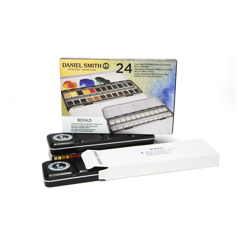 

Daniel Smith Extra Fine Watercolor 24 Colors Half Pan Metal Set