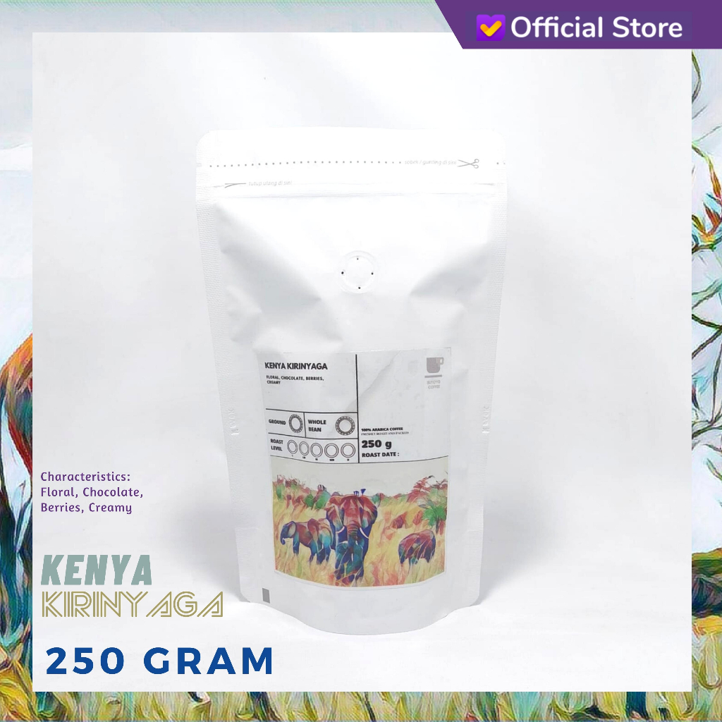 

KOPI ARABIKA KENYA KIRINYAGA 250 GRAM | IMPORTED COFFEE BEANS | SUTOYO COFFEE