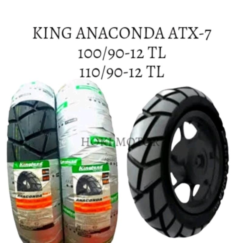 Ban Scoopy Kingland Tubles 100/90-12 atau 110/90-12 Anaconda Atx Ban Luar Motor Scoopy