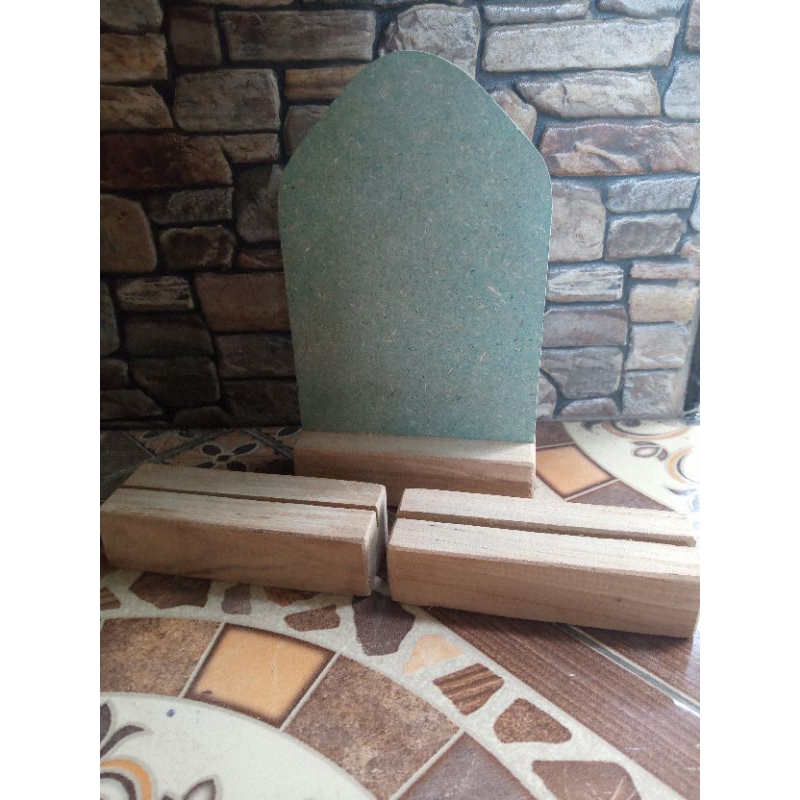 stand kayu akrilik l stand holder