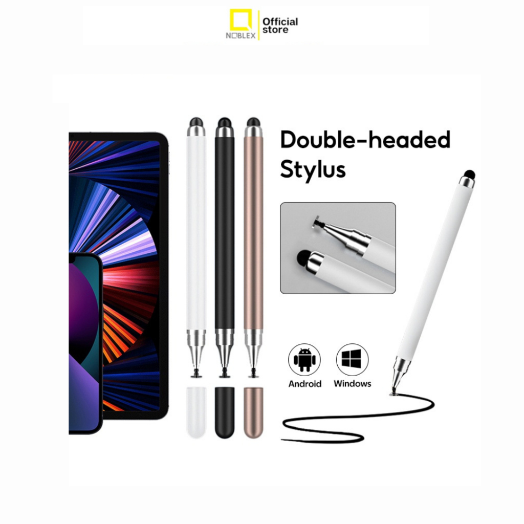 Noblex 2 In 1 Stylus Pen For Android iPad iPhone Tablet Samsung Phone Stylus