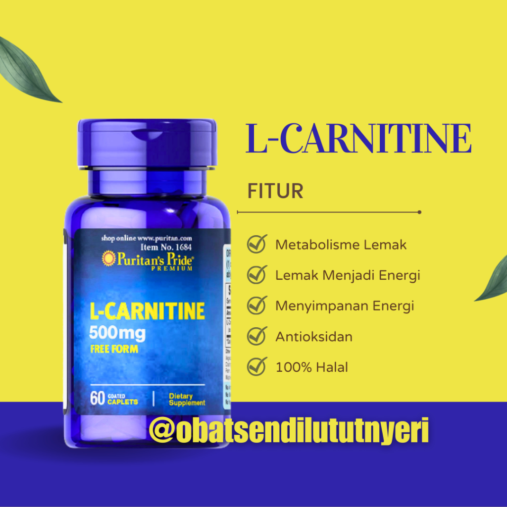 COD L-CARNITINE 500 Mg, 60 Caplets | Puritan's Pride | CARNITINE Pembakar Lemak Yang Aman