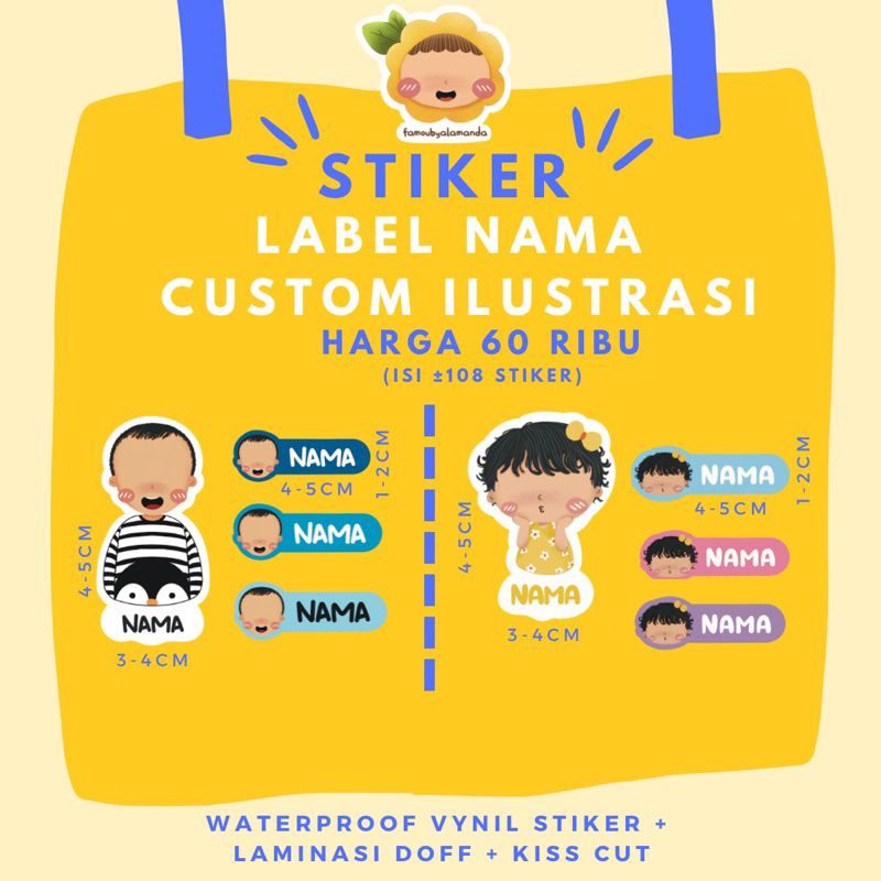 

label nama custom ilustrasi