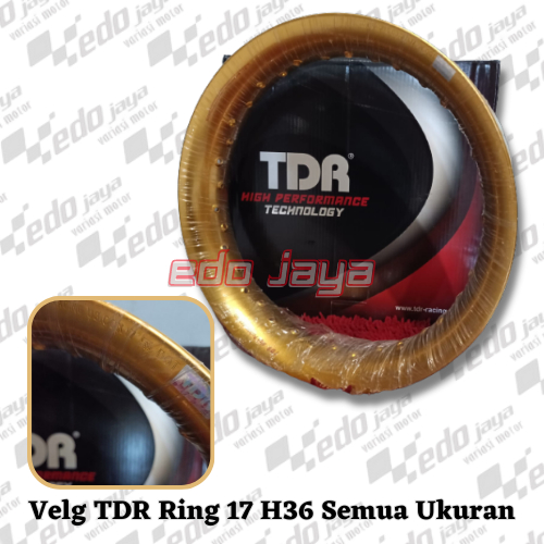 (PROMO) Rim Velg Velk Pelk TDR U Shape Bulat Ring 17 Ukuran 215/300/350 H36 Black dan Gold Original 