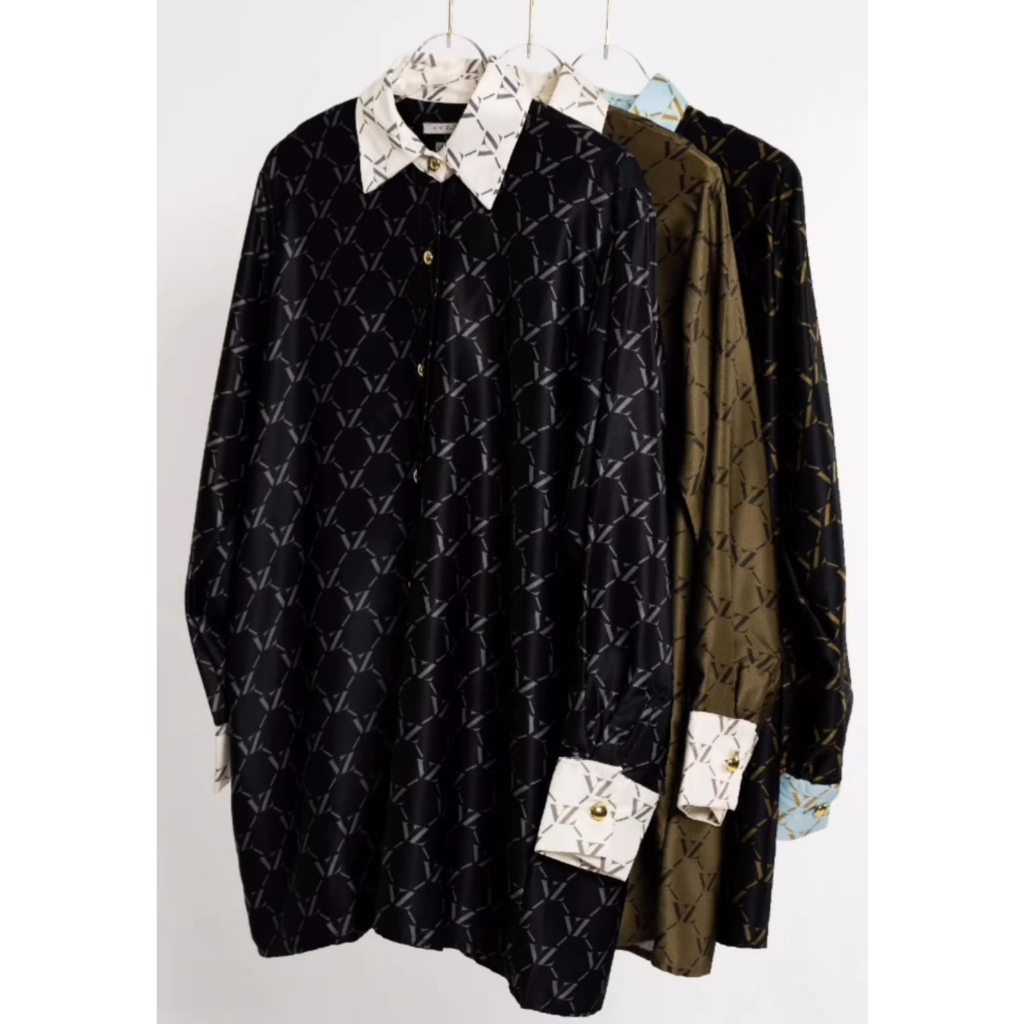 VZ Monogram Top Two Tone SHIRT Original by VIVI ZUBEDI