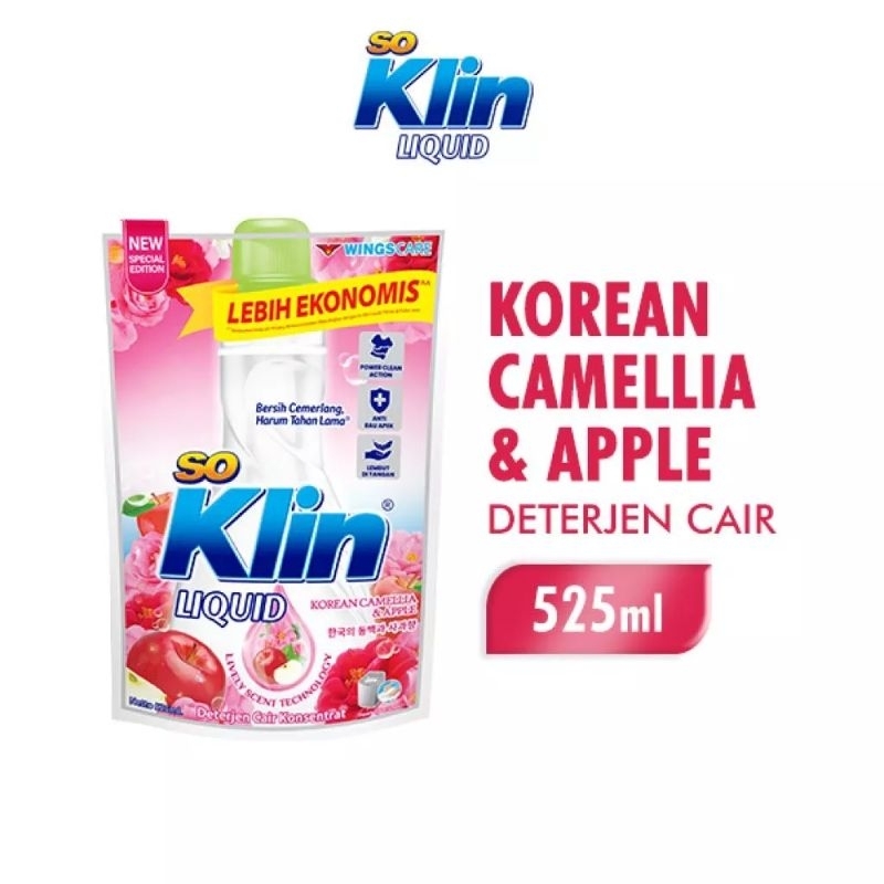 SOKLIN So Klin Liquid Detergent Cair Korean Camelia 525ml
