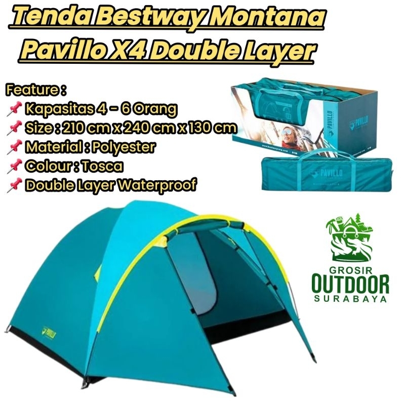 tenda bestway montana atau bestway pavillo kapasitas 4 person double layer