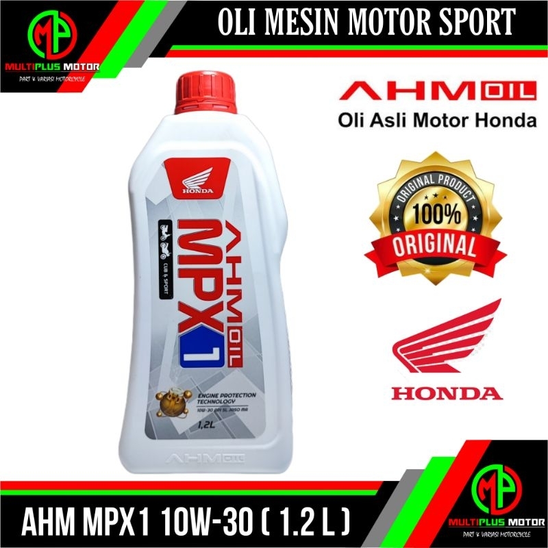 Oli mesin motor 4t SPORT AHM Oil MPX1 10W-30 1.2L MPX 1 1200ML ORIGINAL 100%