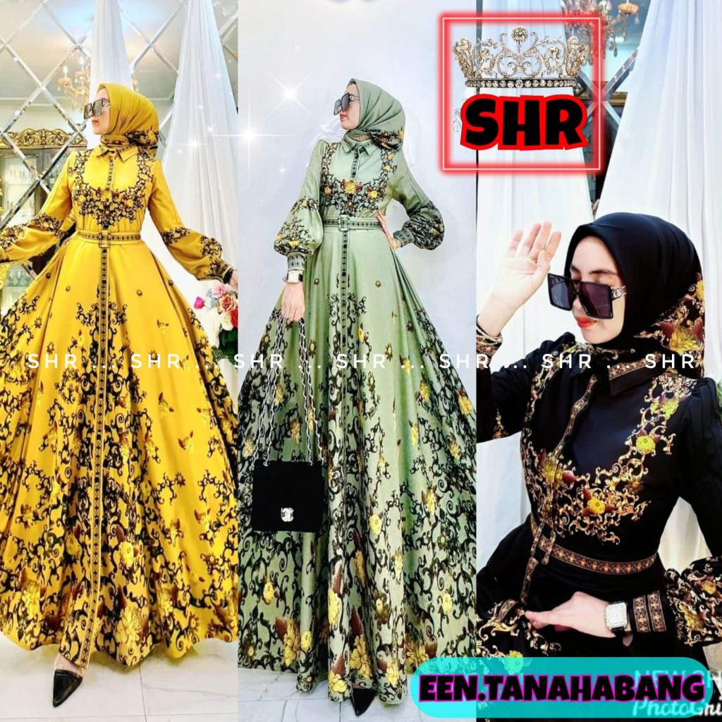 " NEW " MAXI DRESS SCUBA FLOWERS FULL KANCING BY.SHR