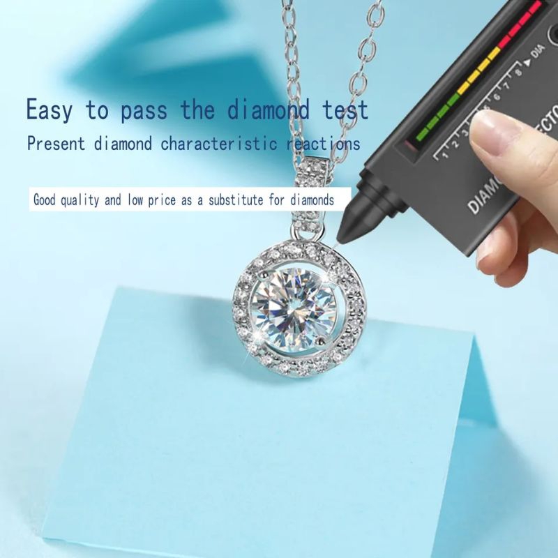 100% asli moissanite -Kalung  5 carat Lotus solitaire Berlian Moissanite Diamond Necklace